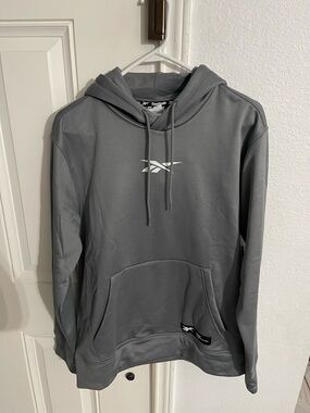 Reebok Gray Pullover Hoodie with White Logo
